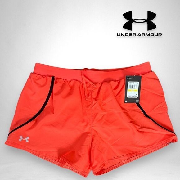 NWT Under Armour Heatgear Women’s 3.0 Athletic Shorts Loose Fit (M) Coral Orange - Picture 1 of 7